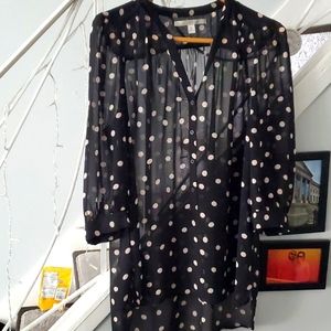 Polka dot tunic top